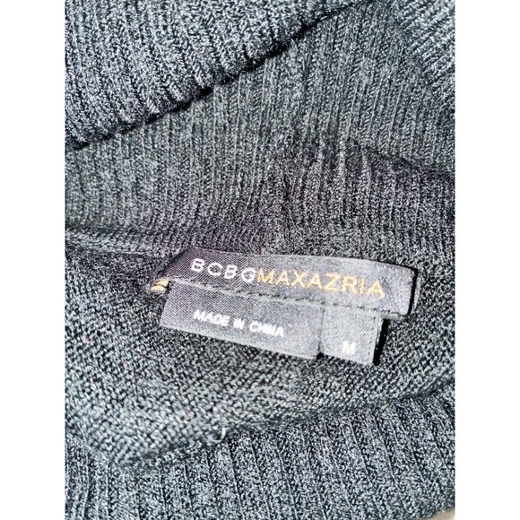 BCBGMAXAZRIA Women's Black Medium Acrylic Turtleneck Sweater - Picture 5 of 6